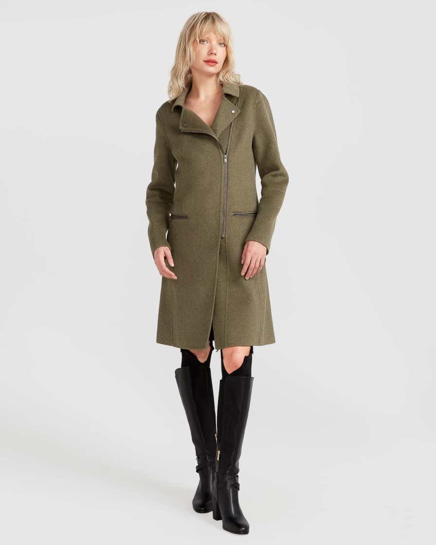 Belle & Bloom Women's Antique Gold Oversized Wool Blend Jacket - New Fit Ex-Boyfriend Style