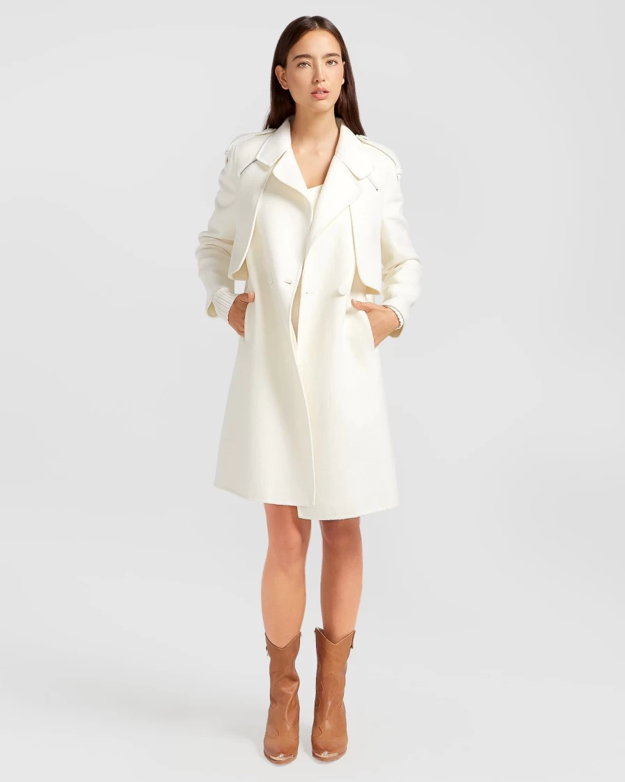 Belle & Bloom Women's Cream Wool Blend Coat - Palm City Style