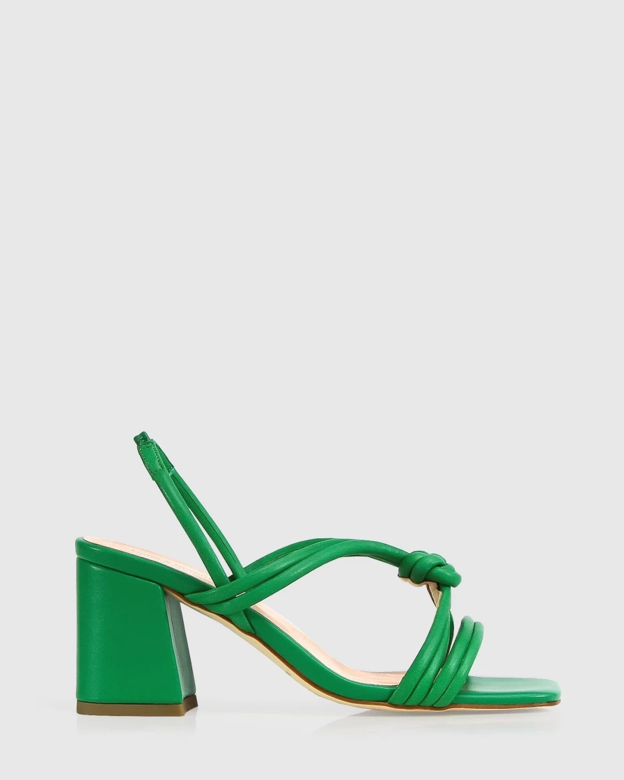 Belle & Bloom Women's Wild Side Slingback Heels in Emerald Green - Elegant High Heel Sandals
