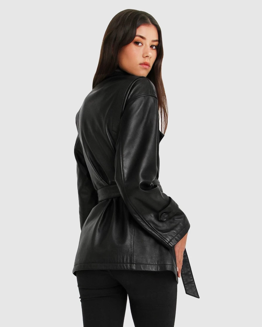 Belle & Bloom Women's Cream Draped Faux Leather Jacket - Reload Style