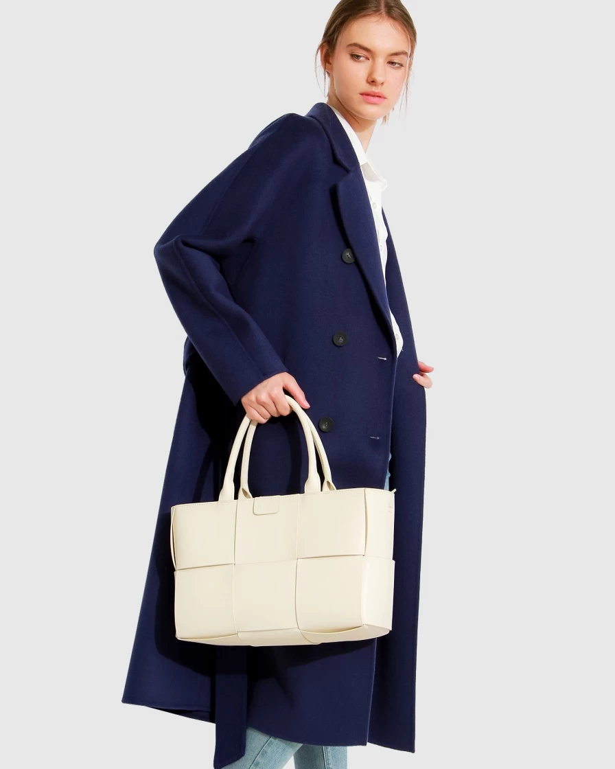 Belle & Bloom Women's Midnight Blue Double-Breasted Wool Coat - Boss Girl Style Winter Trench