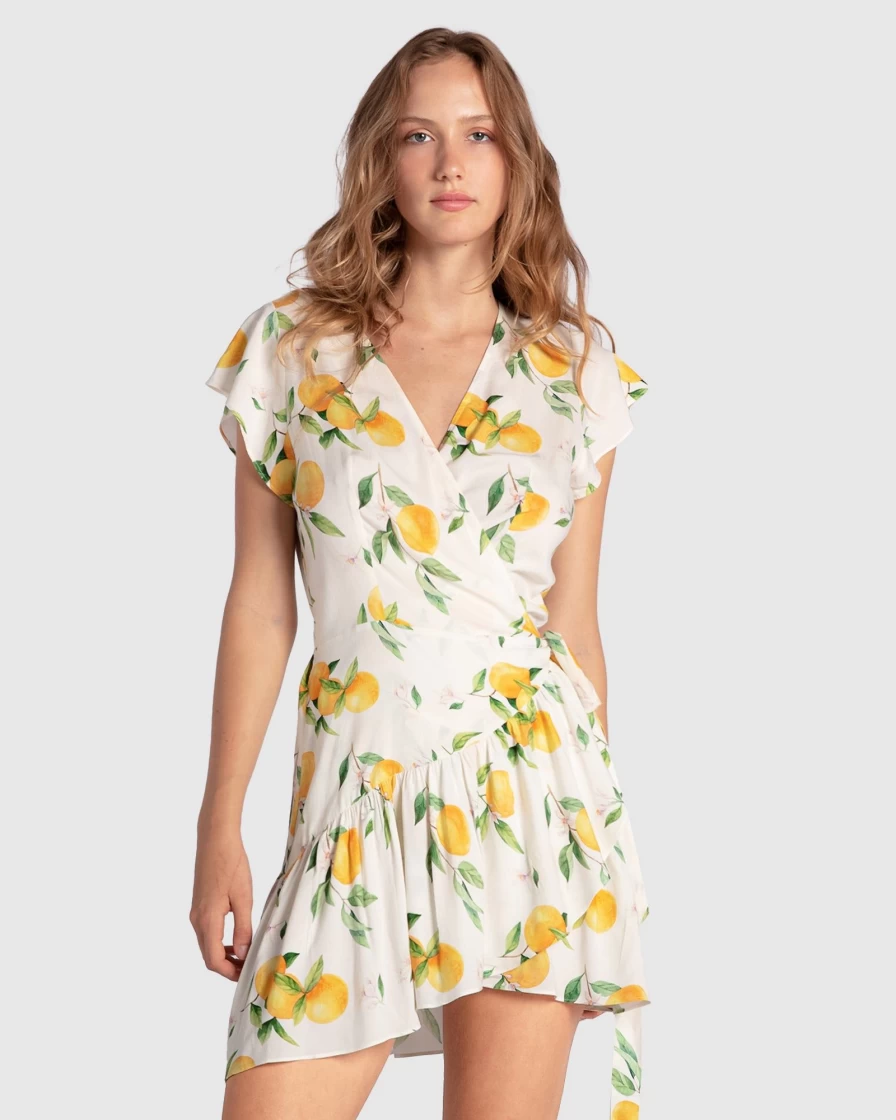 Belle & Bloom Women's Love Shack Mini Wrap Dress - Orchard Floral Summer Style