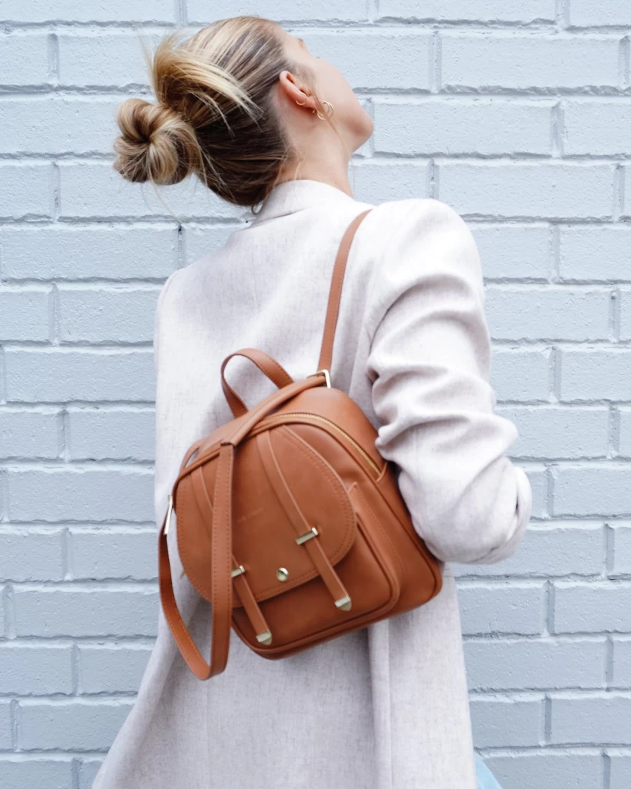 Belle & Bloom Women's Camila Genuine Leather Backpack in Brown - Stylish & Functional