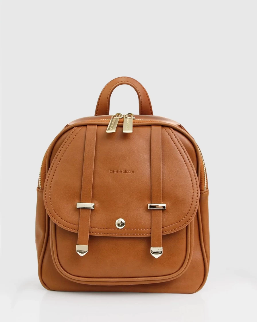 Belle & Bloom Women's Camila Genuine Leather Backpack in Brown - Stylish & Functional
