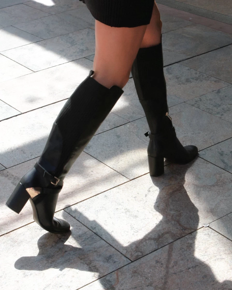 Belle & Bloom Women's Breton Black Knee High Boots - Stylish & Comfortable