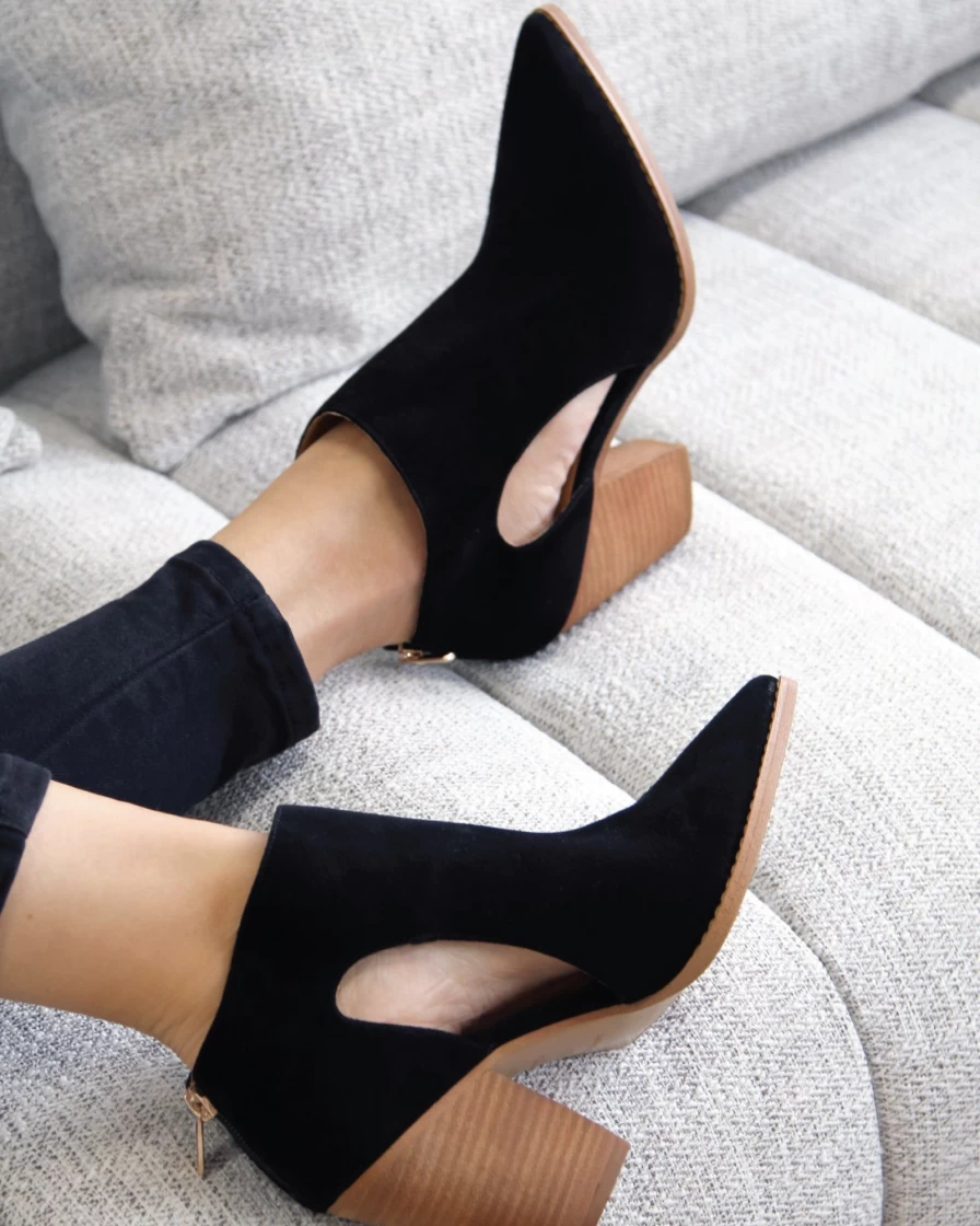 Belle & Bloom Women's Midnight Special Black Suede Ankle Boots