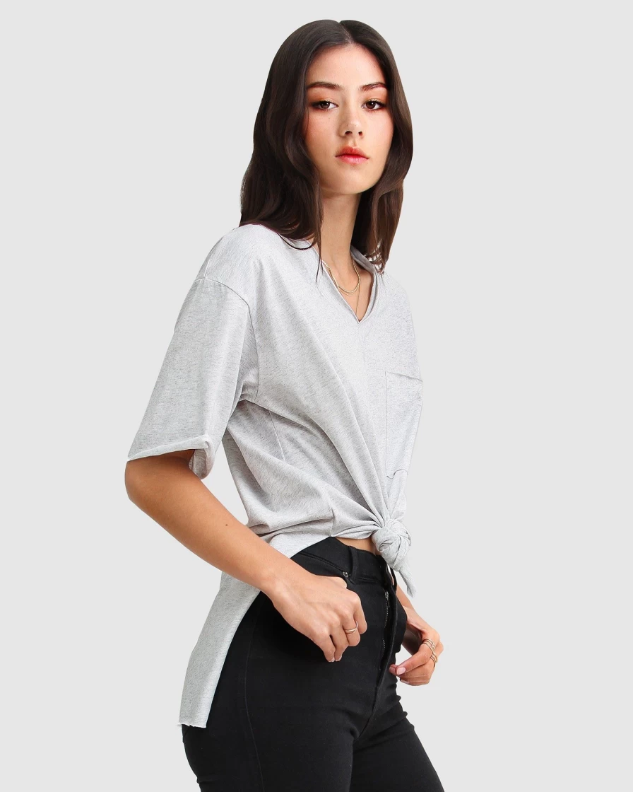 Belle & Bloom Women's Oversized Grey T-Shirt - Brave Soul Style Comfort Fit
