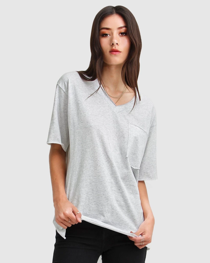 Belle & Bloom Women's Oversized Grey T-Shirt - Brave Soul Comfort Fit