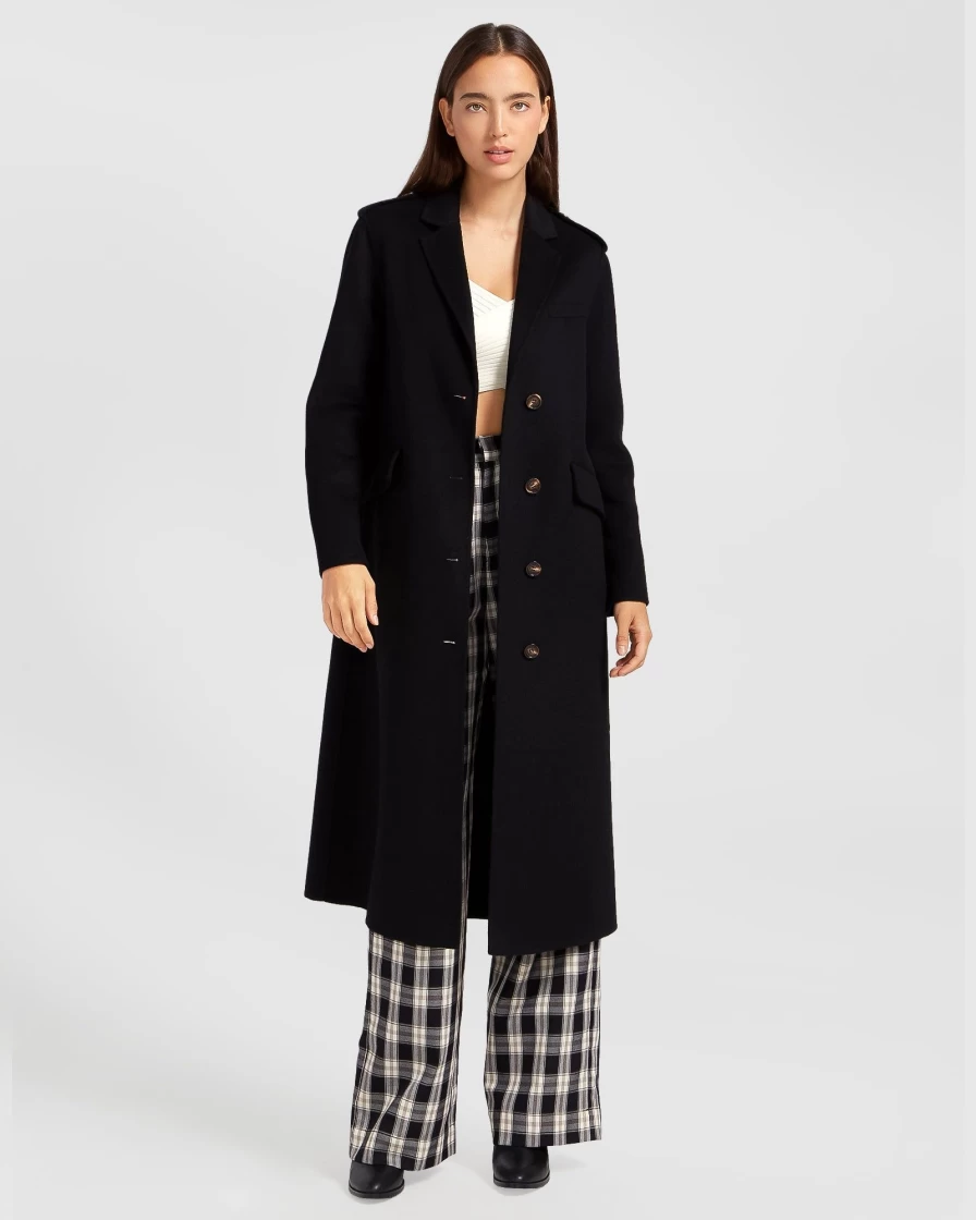 Belle & Bloom Women's Tainted Love Longline Black Coat - Elegant Gothic Outerwear