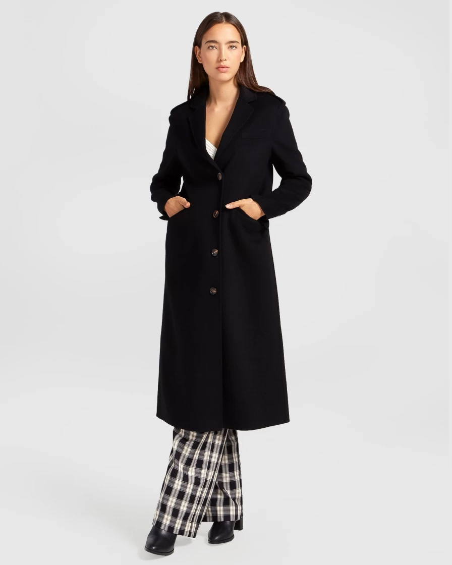 Belle & Bloom Women's Black Tainted Love Longline Coat - Elegant Gothic Outerwear