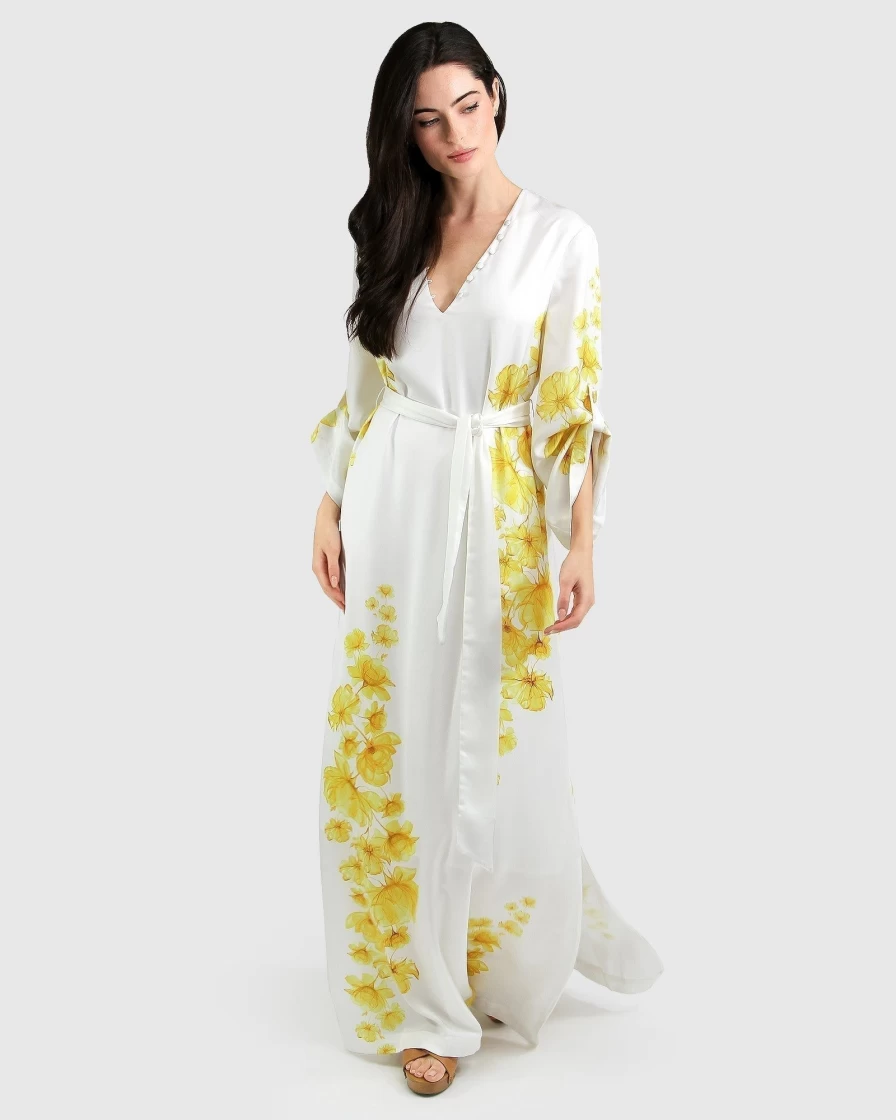 Belle & Bloom Women's Yellow Floral Maxi Dress - The Botanist Style