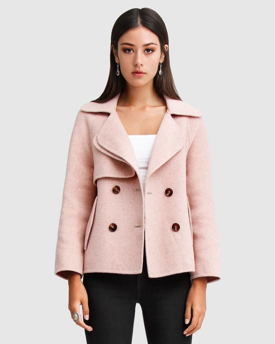 Belle & Bloom Women's Blush Wool Blend Peacoat - I'M Yours Coat
