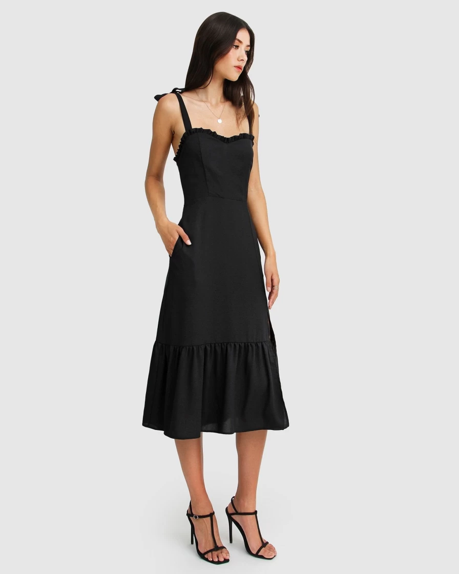 Belle & Bloom Women's Summer Storm Floral Midi Dress - Elegant Casual Beachwear for Women
