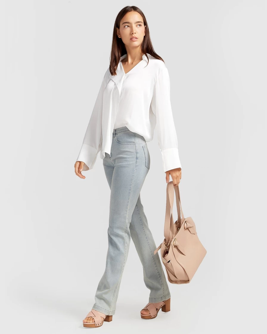 Belle & Bloom Women's Stonewash Impossible Highs Bootleg Jeans