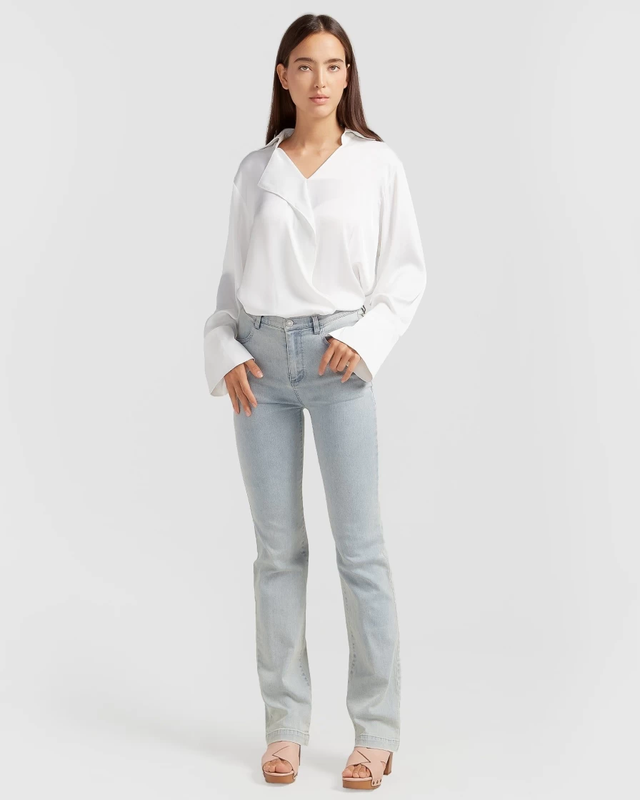Belle & Bloom Women's Stonewash Impossible Highs Bootleg Jeans