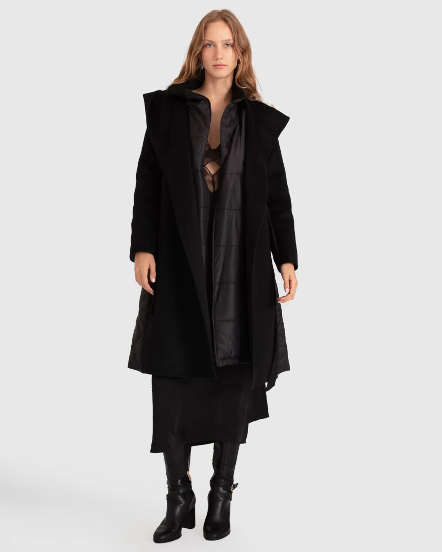 Belle & Bloom Women's Walk Me Home Convertible Trench Coat - Black