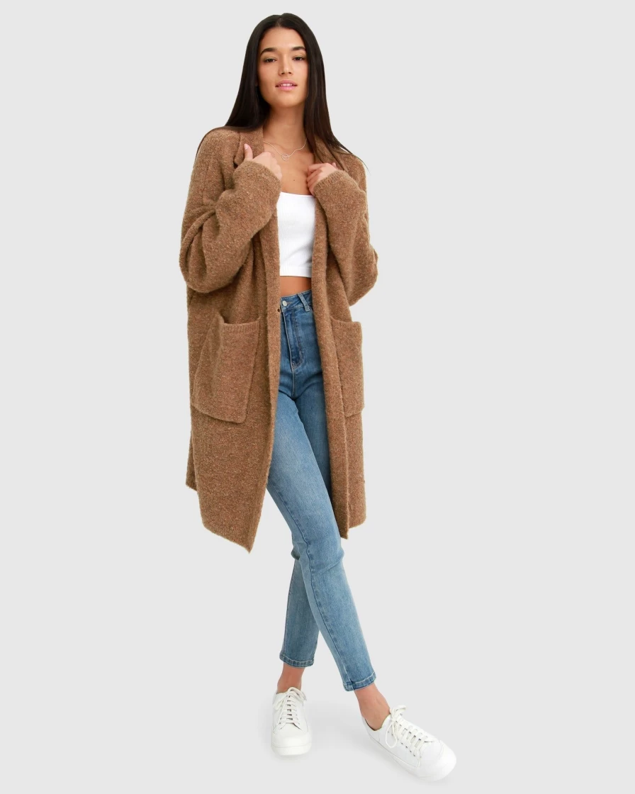Belle & Bloom Women's Sustainable Camel Blazer Cardigan - Days Go By Style