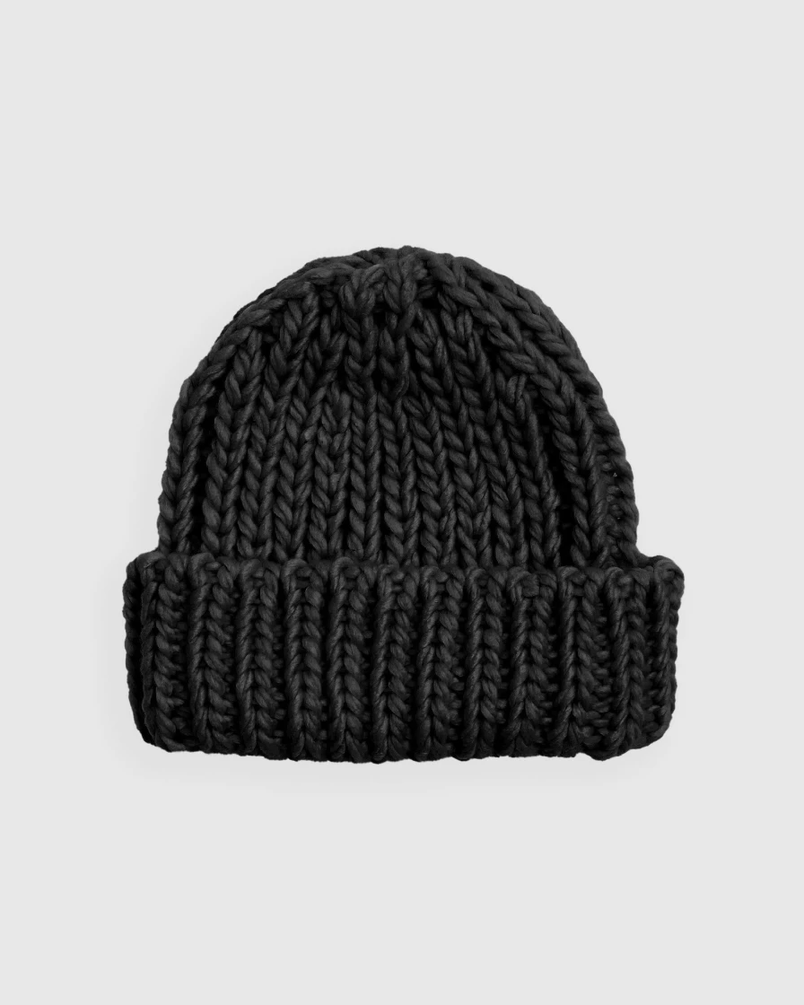 Belle & Bloom Women's Winter's Kiss Beanie - Soft Black Knit Hat for Cold Weather
