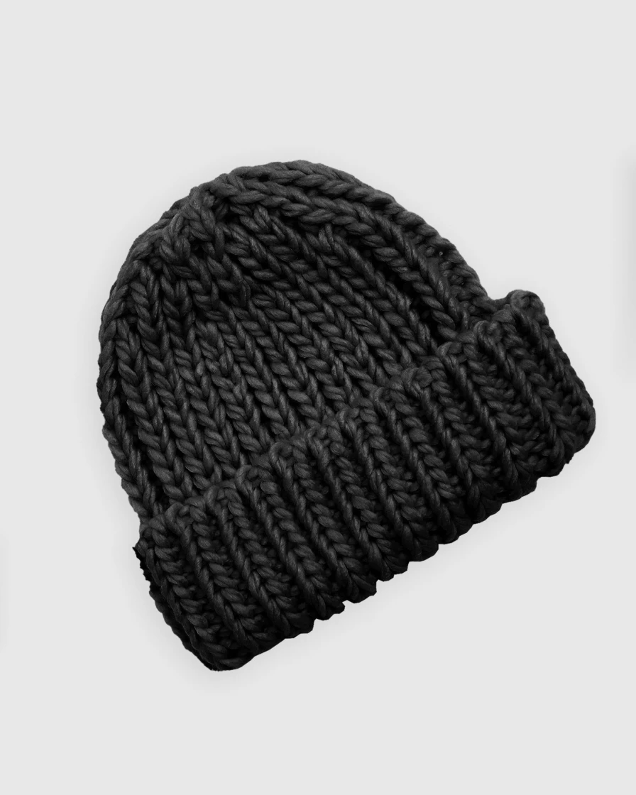 Belle & Bloom Women's Winter's Kiss Beanie - Soft Black Knit Hat for Cold Weather