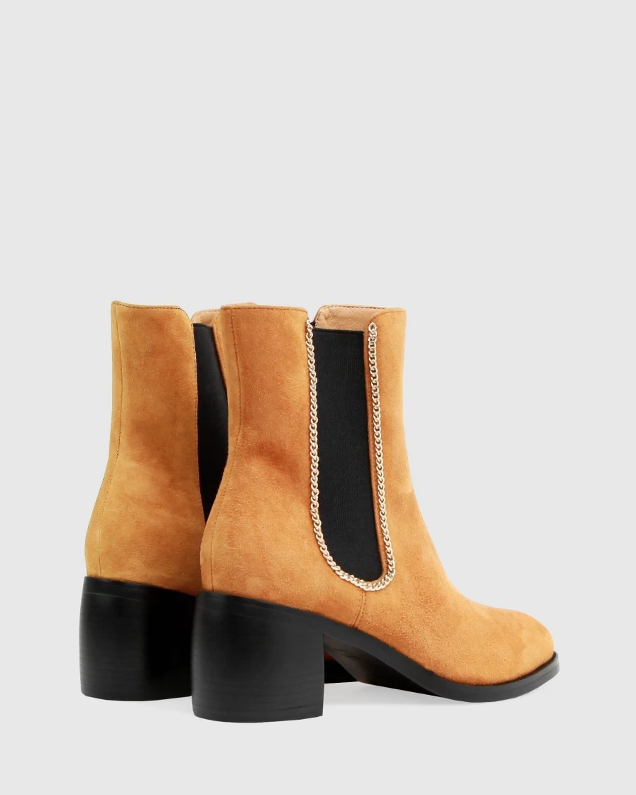 Belle & Bloom Women's Camel Suede Chelsea Boots - Remember Tonight Style Final Sale