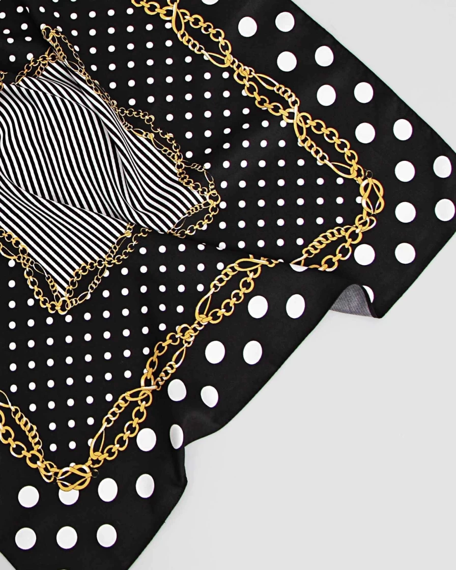 Belle & Bloom Women's La Dolce Vita Fashion Scarf with Chain Detail - Elegant Stylish Accessory