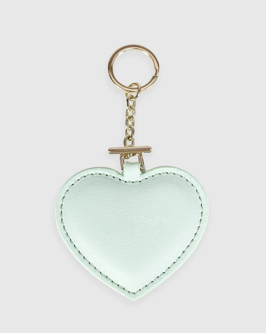 Belle & Bloom Women's Mint Green Leather Keyring - Stolen Heart Design