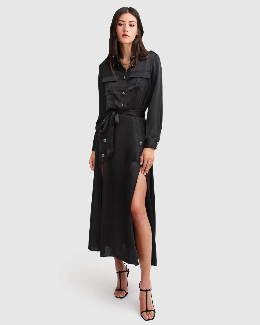 Belle & Bloom Women's Black Maxi Shirt Dress - Lover To Lover Style