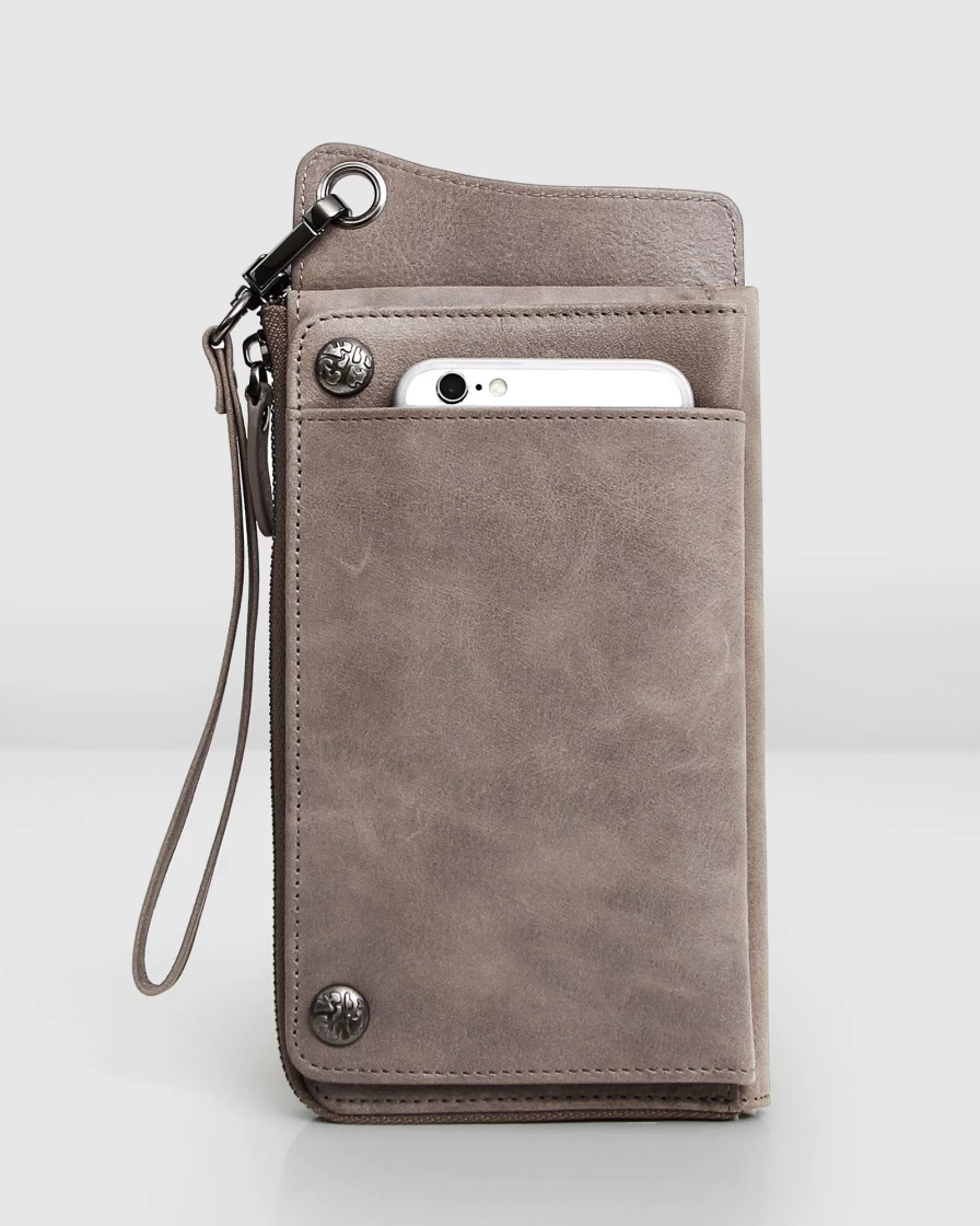 Belle & Bloom Women's Penelope Leather Wallet in Ash - Premium Ladies' Designer Wallet