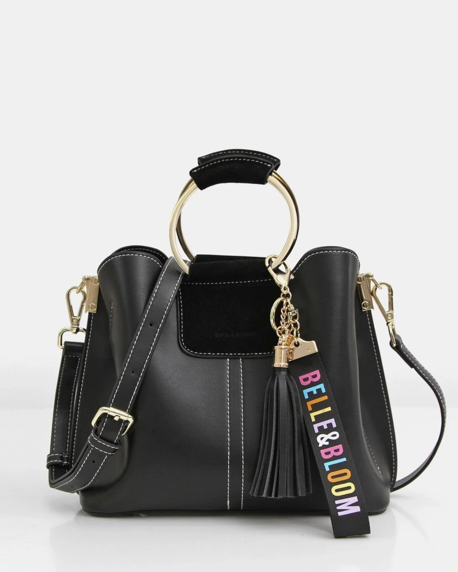 Belle & Bloom Women's Black Twilight Leather Cross-Body Bag - Stylish & Functional Handbag