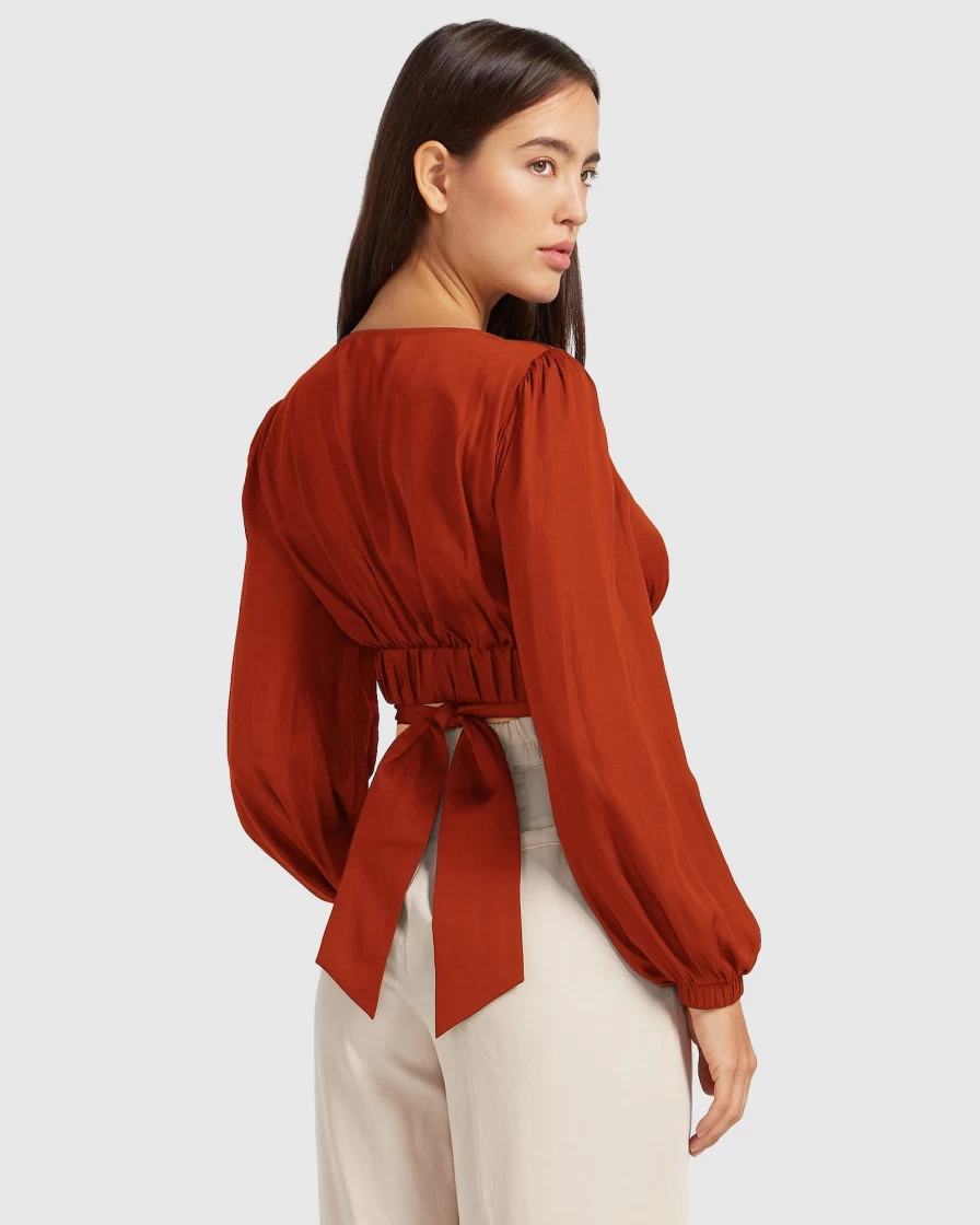 Belle & Bloom Women's Terracotta No Way Home Cropped Top | Final Sale