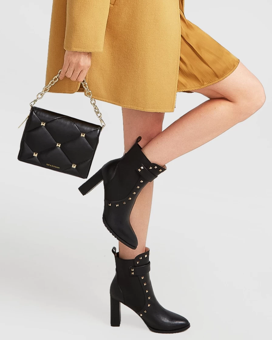 Belle & Bloom Women's Quilted Crossbody Bag - The Boulevard in Black