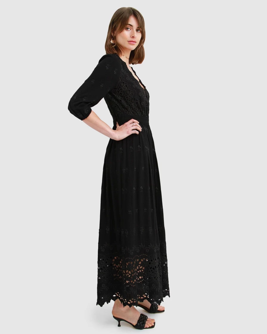Belle & Bloom Women's All Eyes On Me Black Midi Dress - Elegant & Stylish