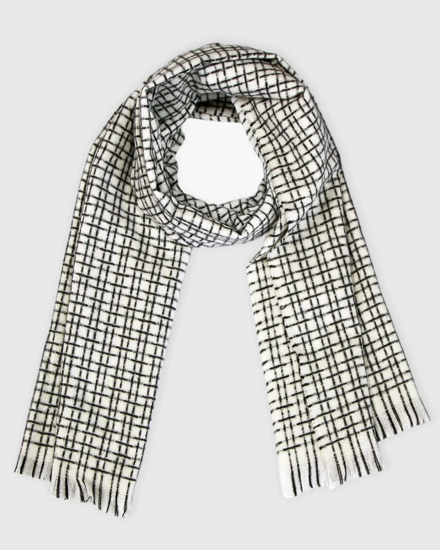Belle & Bloom Women's Uptown Textured White Scarf - Soft Elegant Winter Accessory
