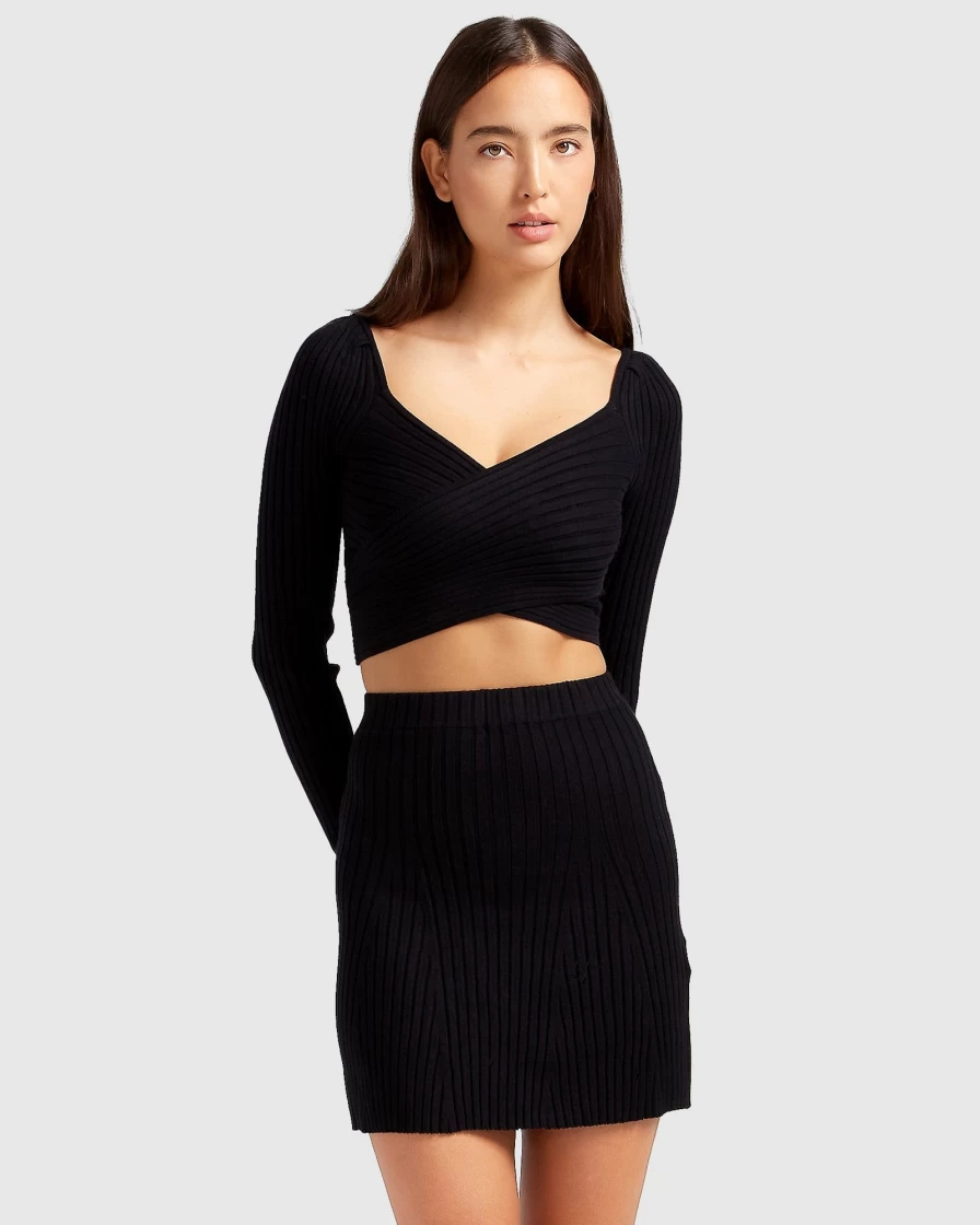 Belle & Bloom Women's Black Knit Mini Skirt - C'Est Belle Style