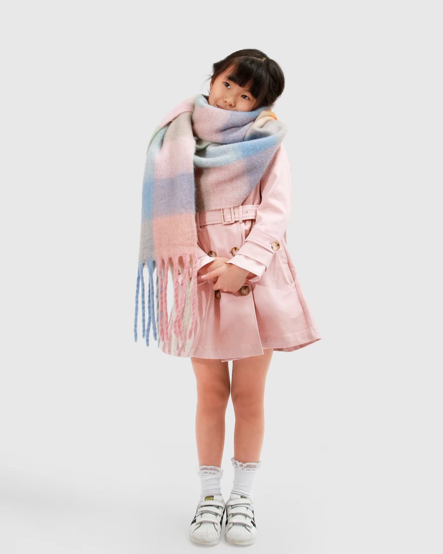 Belle & Bloom Women's Vail Checkered Scarf - Candy Color Plaid Fashion Wrap