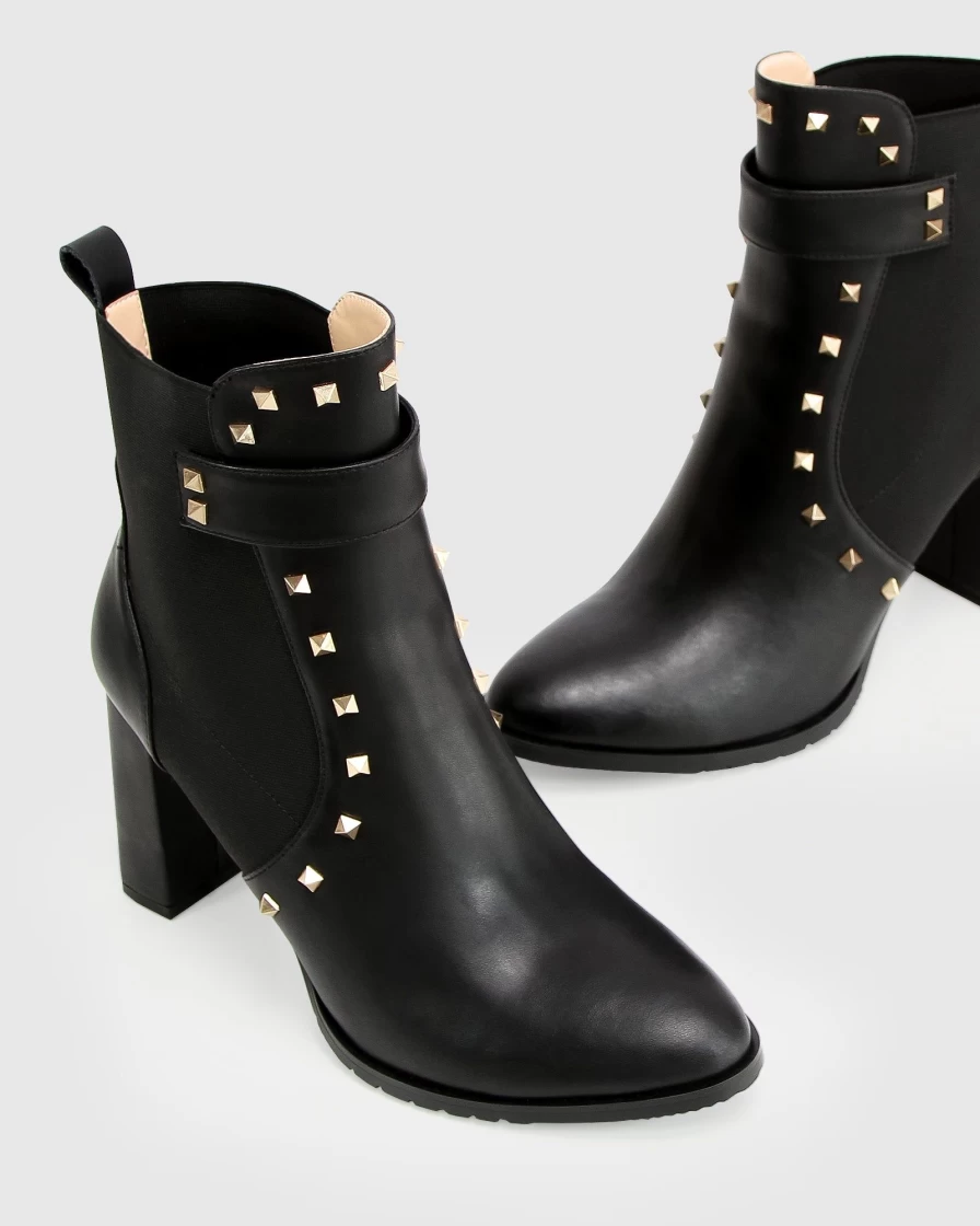 Belle & Bloom Women's Fast Lane Studded Ankle Boots - Black