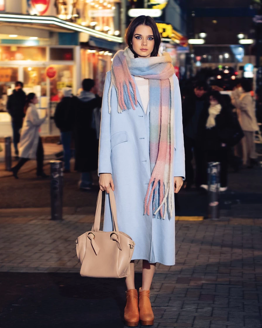Belle & Bloom Women's Sky Blue Tainted Love Longline Trench Coat