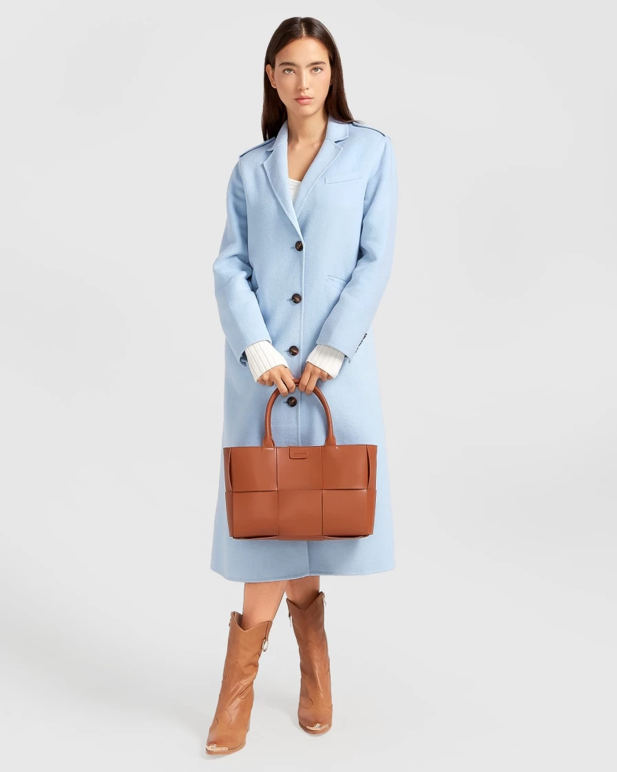 Belle & Bloom Women's Sky Blue Tainted Love Longline Trench Coat