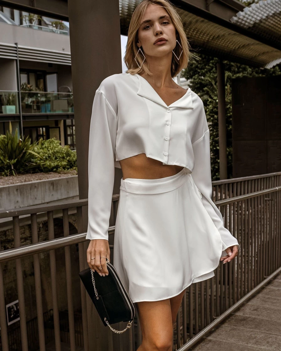Belle & Bloom Women's White Before You Go Skirt Set - Elegant Summer Outfit