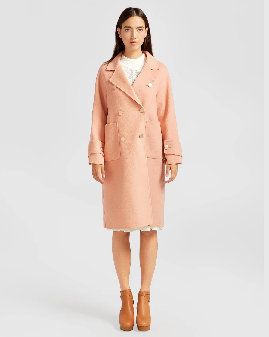 Belle & Bloom Women's Peach Fizz Oversized Wool Blend Coat - Rumour Has It Style