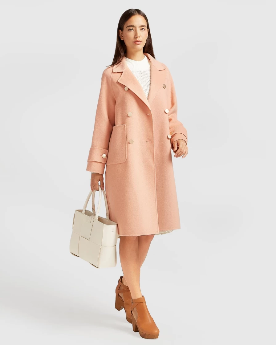 Belle & Bloom Women's Peach Fizz Oversized Wool Blend Coat - Rumour Has It Style