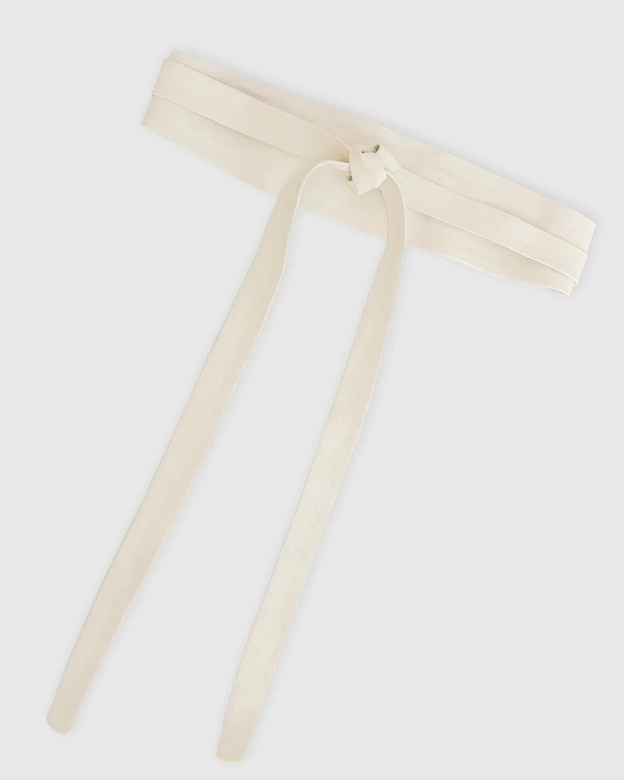 Belle & Bloom Women's Cream Soft Wrap Leather Belt – Stylish & Comfortable Odyssey Design