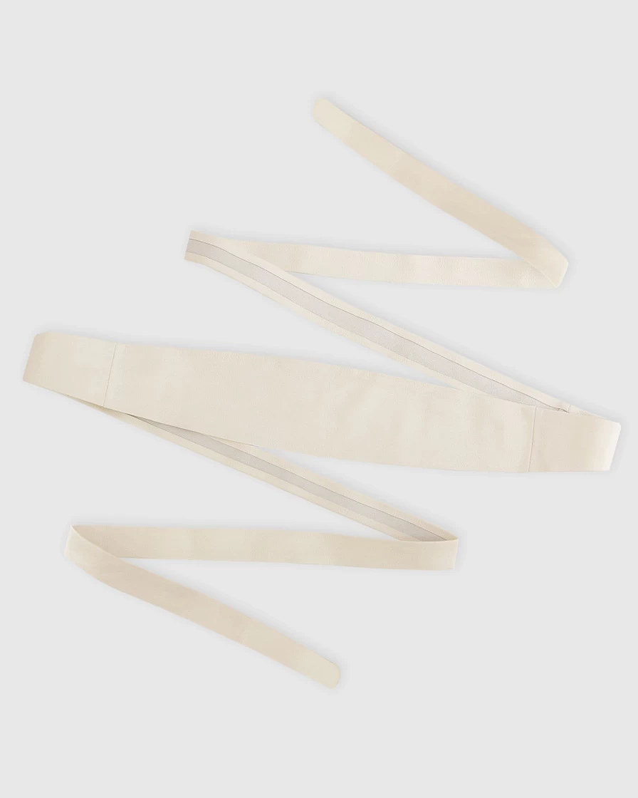 Belle & Bloom Women's Cream Soft Wrap Leather Belt - Odyssey Collection