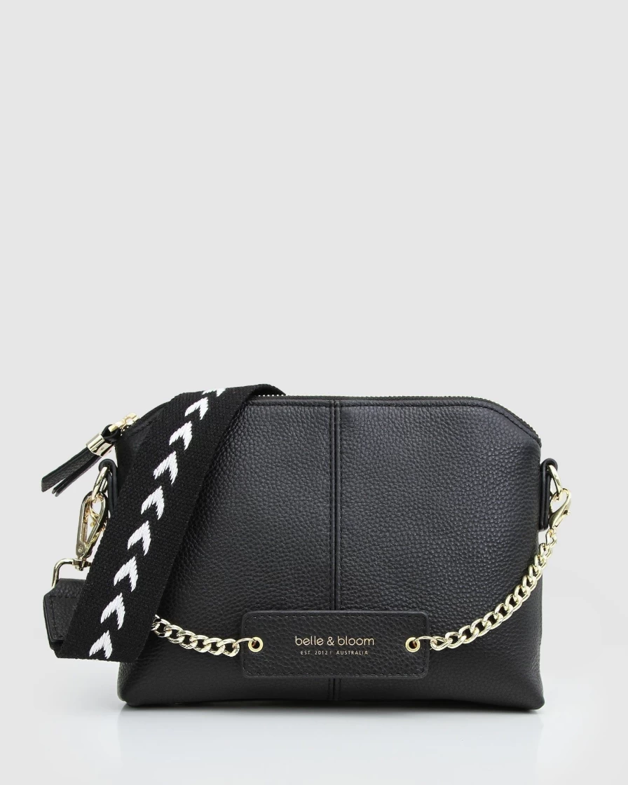 Belle & Bloom Women's Black Honey Cross-Body Bag - Stylish & Lightweight Purse