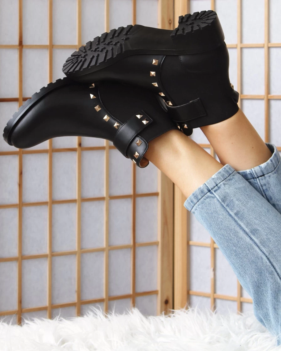 Belle & Bloom Women's Black City Lights Leather Ankle Boots for Stylish Comfort