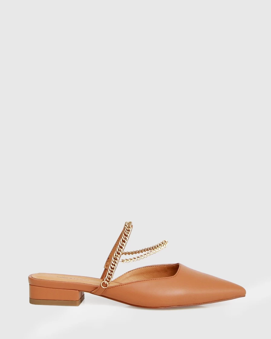 Belle & Bloom Women's On The Go Leather Flat Shoes in Camel - Comfortable & Stylish Loafers