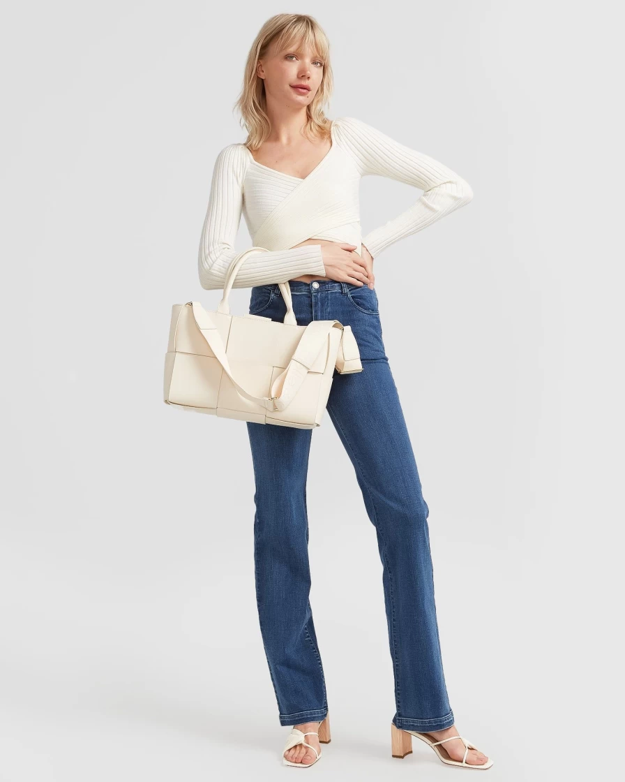 Belle & Bloom Women's Dark Wash Impossible Highs Bootleg Jeans