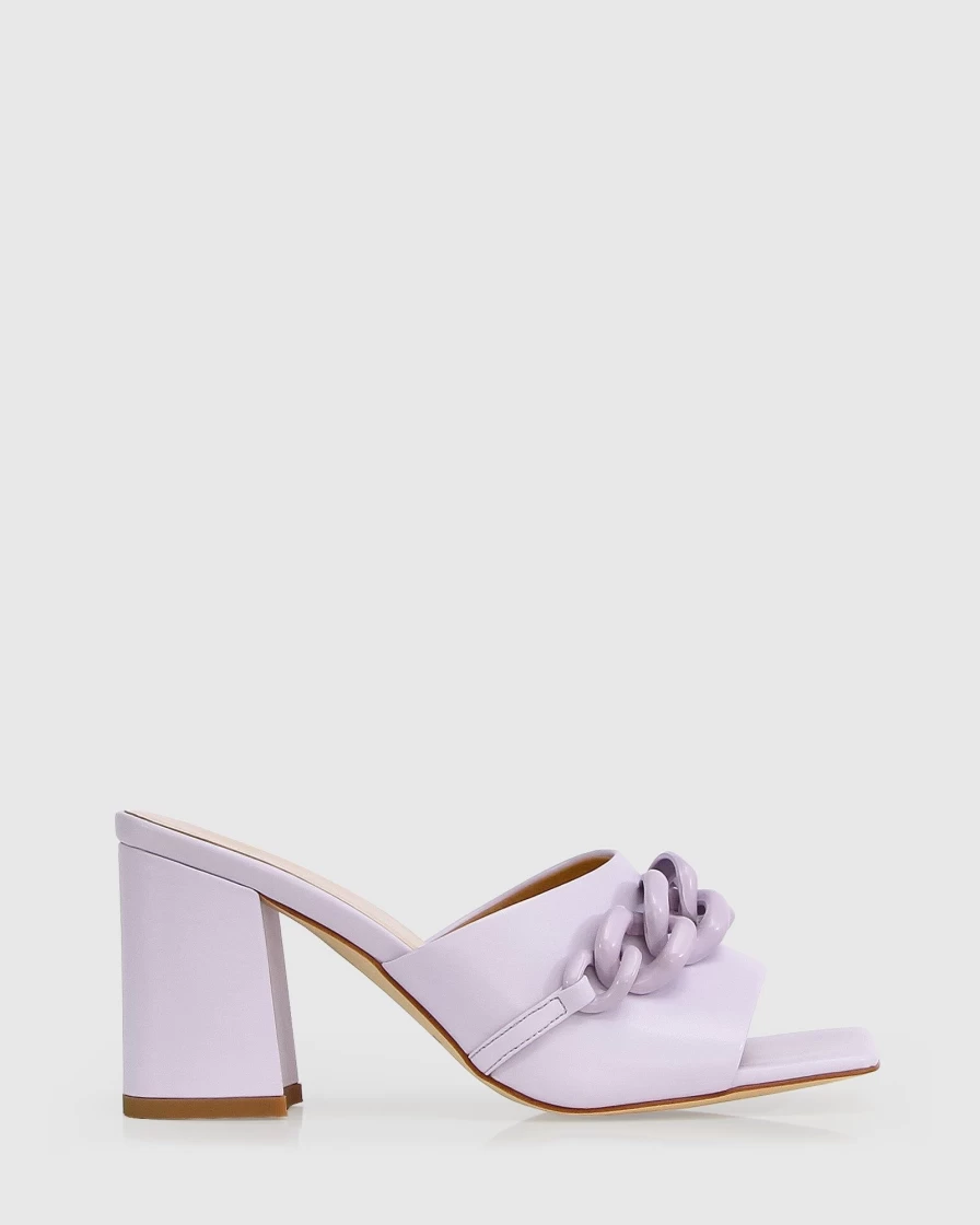 Belle & Bloom Women's Lilac Mule Sandals - Comfortable Walking Shoes