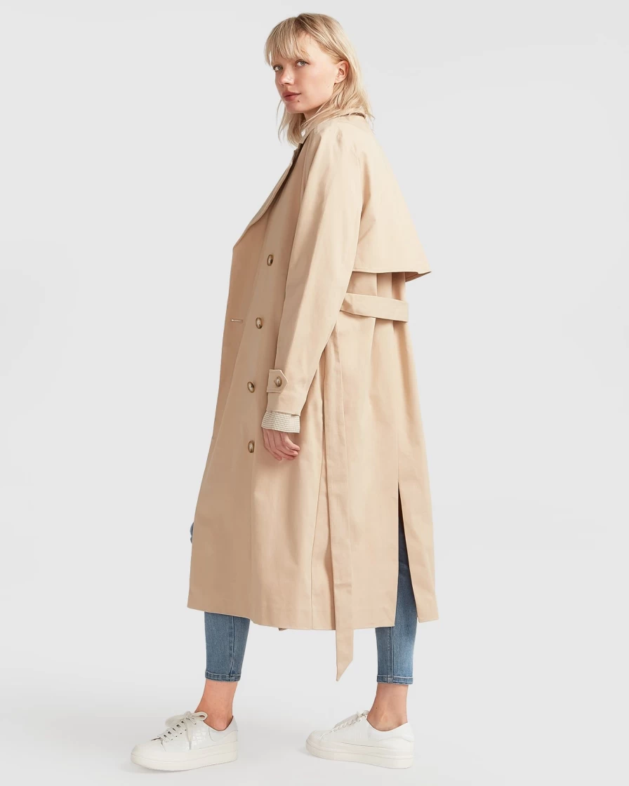 Belle & Bloom Women's Classic Camel Empirical Trench Coat