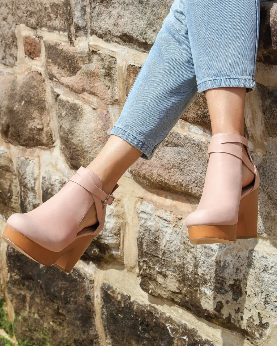 Belle & Bloom Women's Fearless Clog Ankle Boot in Blush - Comfortable & Stylish Casual Shoes